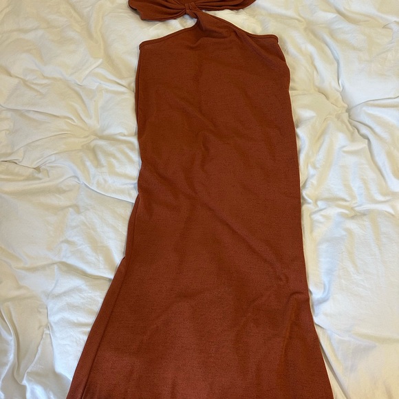 Chic burnt orange Cutout Dress - Picture 2 of 3